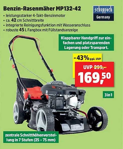 Benzin-Rasenmäher MP132-42 von Scheppach