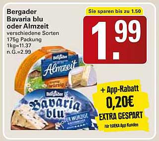 Bergader Bavaria blau oder Almzeit - verschiedene Sorten 175g Packung