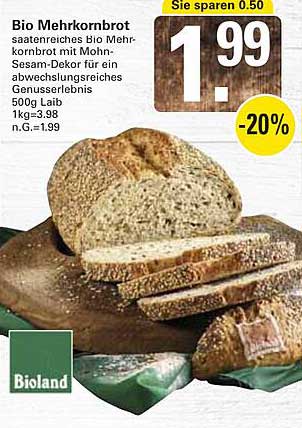 Bio Mehrkornbrot - saatenreiches Bio Mehrkornbrot mit Mohn-Sesam-Dekor
