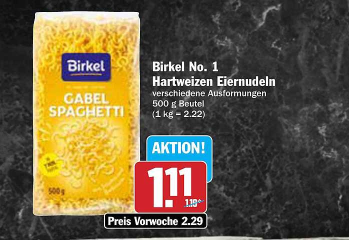 Birkel No. 1 Hartweizen Ei Nudeln 500 g Beutel