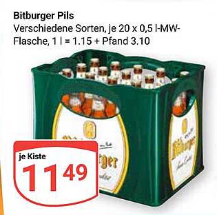 Bitburger Pils - verschiedene Sorten, je 20 x 0,5 l-I-MW-Flasche