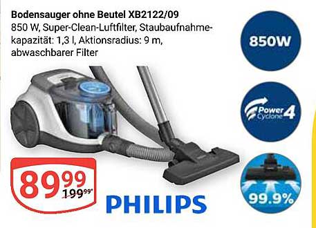 Bodensauger ohne Beutel XB2122/09 von Philips