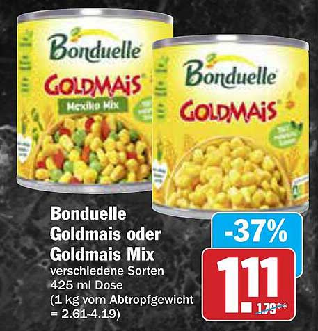 Bonduelle Goldmais oder Goldmais Mix 425 ml Dose
