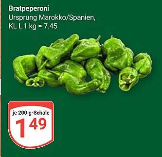 Bratpeperoni Ursprungs Marokko/Spanien, KL I, 1 kg = 7,45