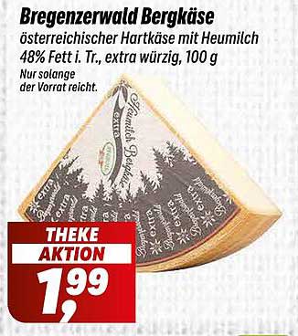 Bregenzerwald Bergkäse - österreichischer Hartkäse mit Heumilch, 100 g