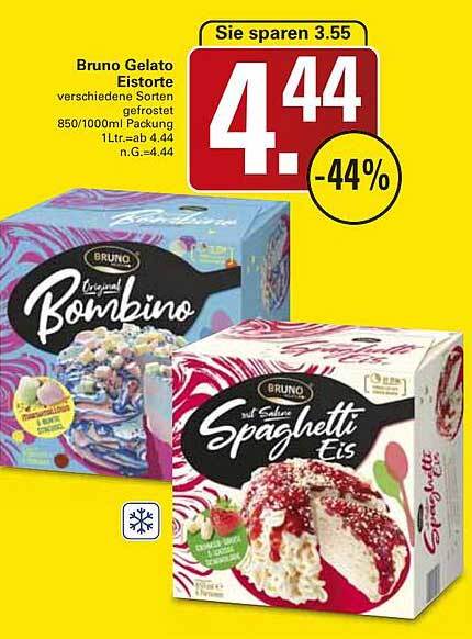 Bruno Gelato Eistorte verschiedene Sorten gefrostet