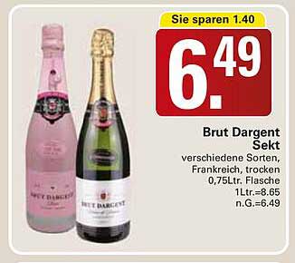 Brut Dargent Sekt – verschiedene Sorten, Frankreich, trocken, 0,75Ltr. Flasche