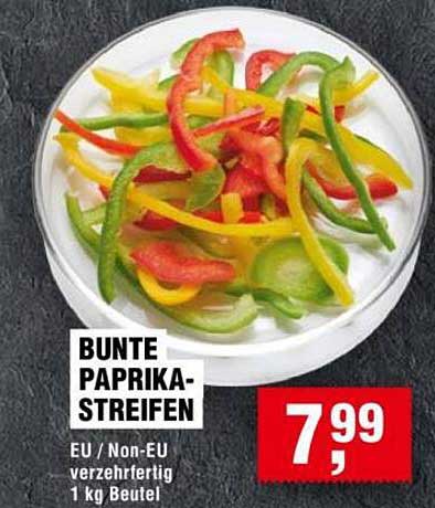 Bunte Paprika-Streifen