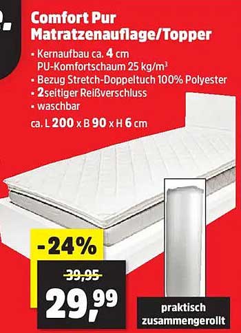 Comfort Pur Matratzenauflage/Topper