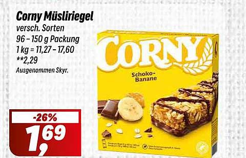 Corny Müsliriegel verschiedene Sorten 96 - 150 g Packung