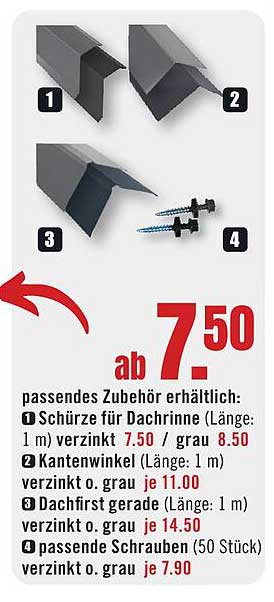 Dachrinnenzubehör - Schürze für Dachrinne
