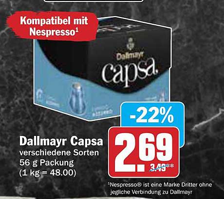 Dallmayr Capsa verschiedene Sorten 56 g Packung