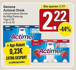 Danone Actimel Drink verschiedene Sorten 8x100g