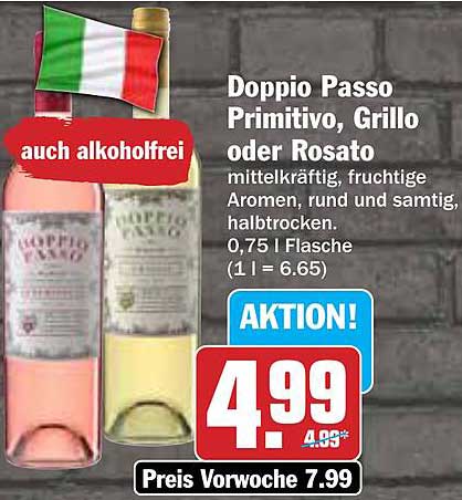 Doppio Passo Primitivo, Grillo oder Rosato – Alkoholfrei