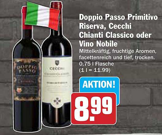 Doppio Passo Primitivo Riserva, Cecchi Chianti Classico oder Vino Nobile