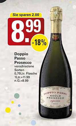 Doppio Passo Prosecco 0,75L Flasche