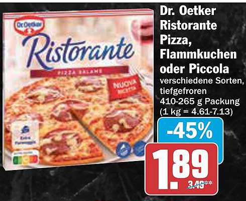 Dr. Oetker Ristorante Pizza, Flammkuchen oder Piccola verschiedene Sorten