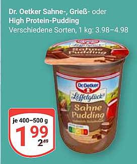 Dr. Oetker Sahne-, Grieß- oder High Protein-Pudding 400-500 g