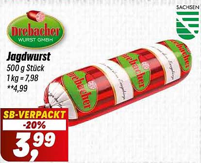 Drebacher Jagdwurst - 500 g Stück