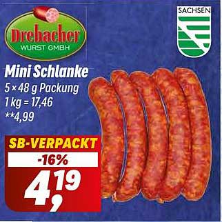 Drebacher Mini Schlanke - 5 x 48 g Packung