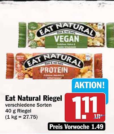 Eat Natural Riegel verschiedene Sorten 40 g Riegel