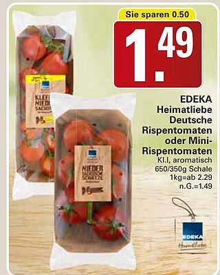 EDEKA Heimatliebe Deutsche Rispentomaten oder Mini-Rispentomaten