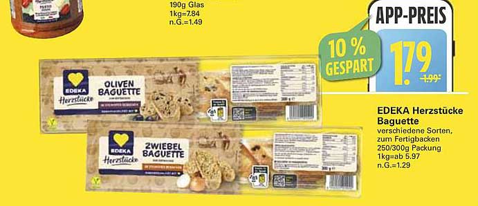 EDEKA Herzstücke Baguette – Oliven und Zwiebelvarianten