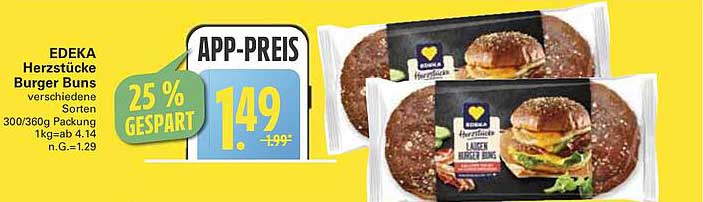 EDEKA Herzstücke Burger Buns – verschiedene Sorten