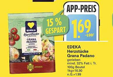 EDEKA Herzstücke Grana Padano gerieben 100g