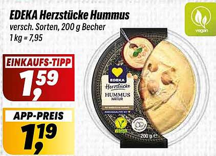 EDEKA Herzstücke Hummus, verschiedene Sorten, 200 g Becher
