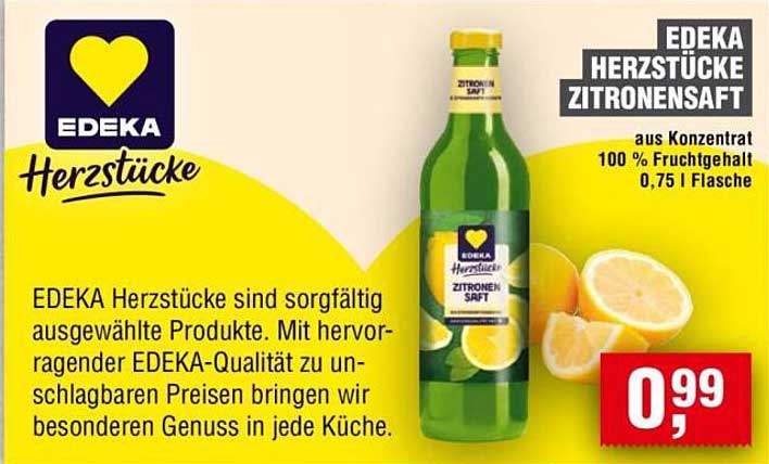 EDEKA Herzstücke Zitronensaft 0,75 l