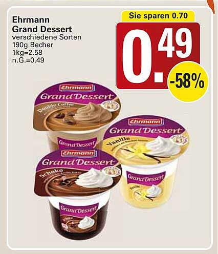 Ehrmann Grand Dessert verschiedene Sorten 190g Becher