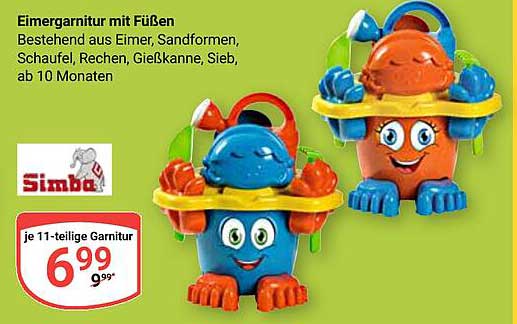 Eimergarnitur mit Füßen - 11-teiliges Set von Simba