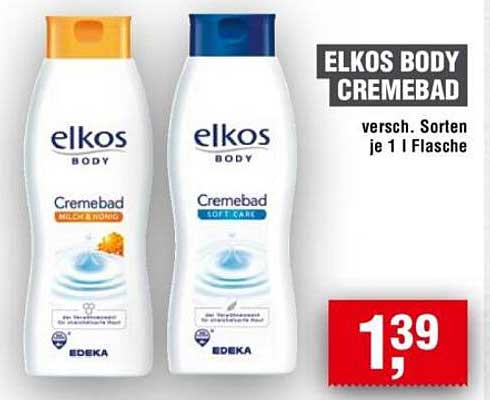ELKOS BODY CREMEBAD - Verschiedene Sorten je 1 l Flasche