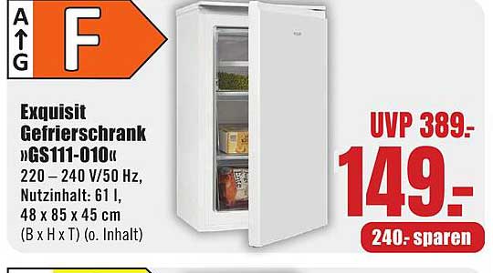 Exquisit Gefrierschrank »GS111-010«
