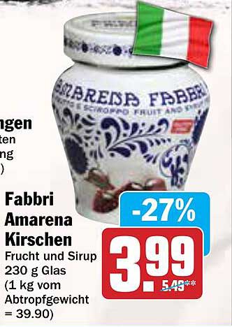 Fabbri Amarena Kirschen 230 g Glas