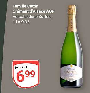 Famille Cattin Crémant d'Alsace AOP, 0,75 l zum Preis von 6,99 €