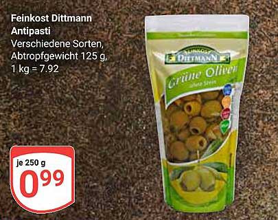 Feinkost Dittmann Antipasti Grüne Oliven 250 g