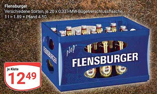 Flensburger Bierkiste, verschiedene Sorten, je 20 x 0,33 l
