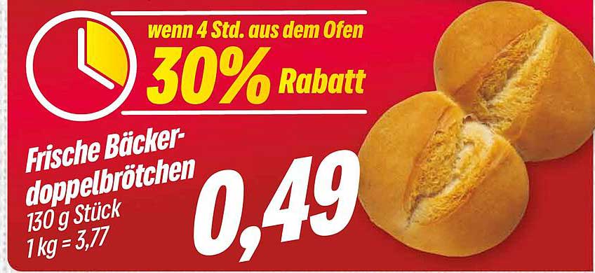 Frische Bäcker-Doppelbrötchen