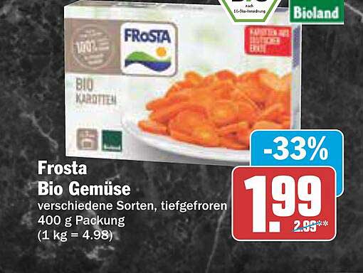 Frosta Bio Gemüse - 33% Rabatt auf ausgewählte Sorten