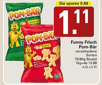 Funny Frisch Pom-Bär verschiedene Sorten 75/80g Beutel