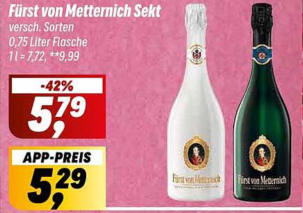 Fürst von Metternich Sekt 0,75 Liter Flasche - Verschiedene Sorten