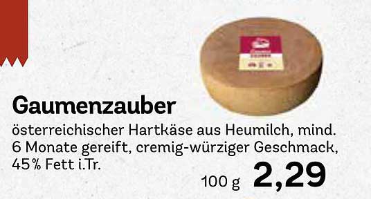 Gaumenzauber - österreichischer Hartkäse aus Heumilch