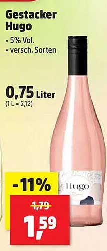 Gestacker Hugo - 5% Vol. - verschiedene Sorten