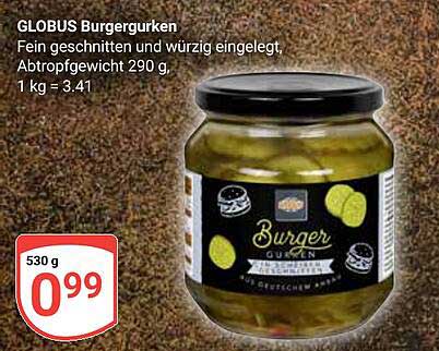 GLOBUS Burgergurken 290 g