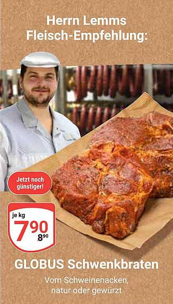 GLOBUS Schwenkbraten vom Schweinenacken, natur oder gewürzt