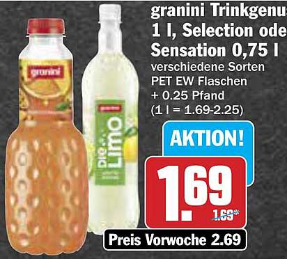 granini Trinkgenüsse 1 l, Selection oder Sensation 0,75 l, verschiedene Sorten