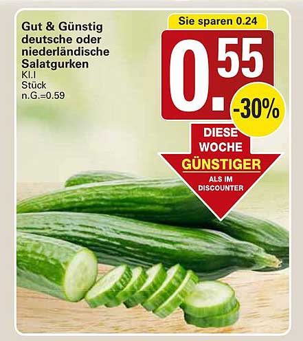 Gut & Günstig deutsche oder niederländische Salatgurken