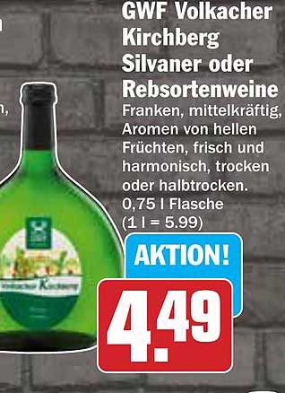 GWF Volkacher Kirchberg Silvaner oder Rebsortenweine